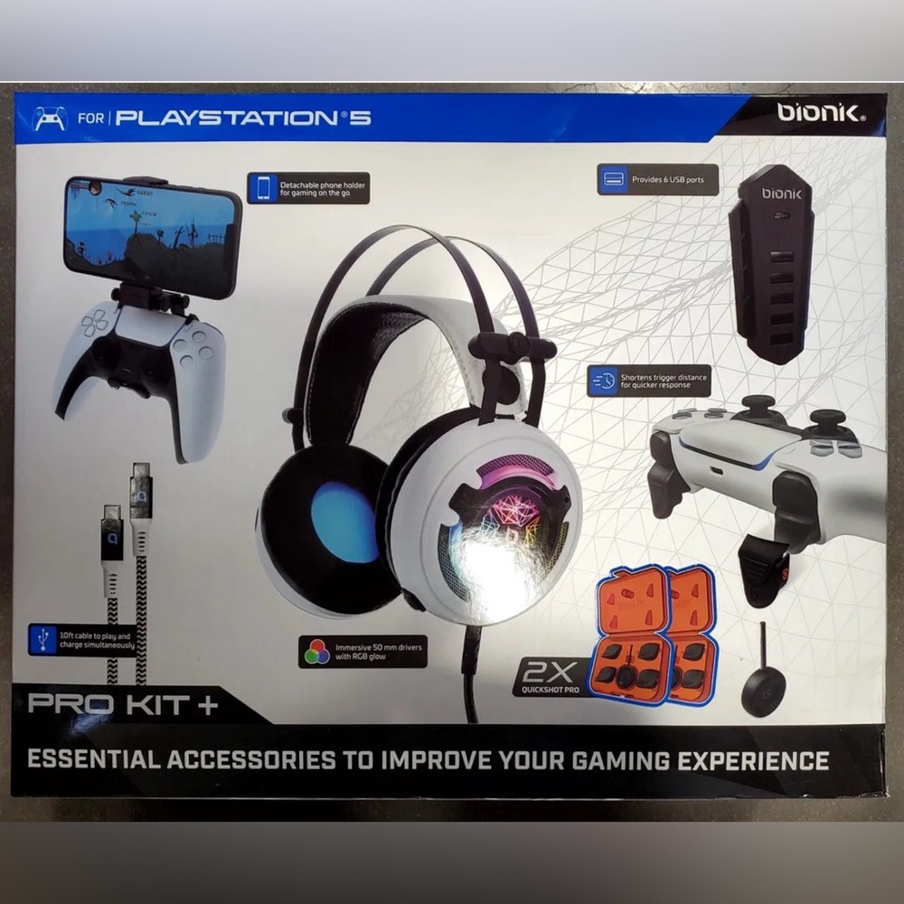 Sealed Bionik Pro Kit+ For PS5 PlayStation 5 w/ 2x Quickshot Pro